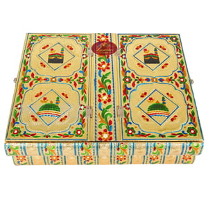 Rehal Holy Quran Book Stand-book Box - Wooden Handmade, Metal Finish, Meenakari Decorated Book-G.M.